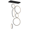 LAMPA wisząca MDECO SLIM/000019/3000/B metalowa OPRAWA listwa LED 130W 3000K zwis kaskada pierścienie rings czarne