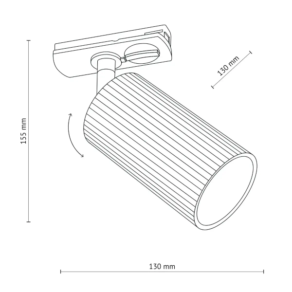Jednofazowa szynowa lampa Tracer Tune 16143 żebrowana tuba czarny