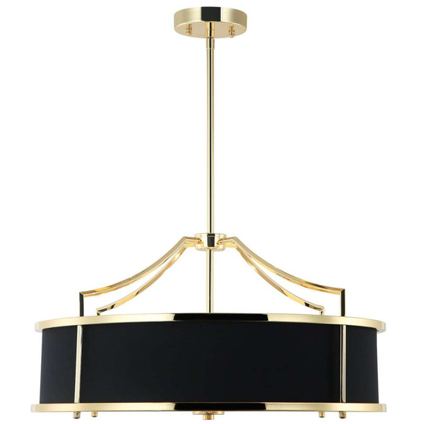 LAMPA wisząca Stanza Gold Nero M Orlicki Design okrągła OPRAWA w stylu klasycznym abażurowa czarna złota