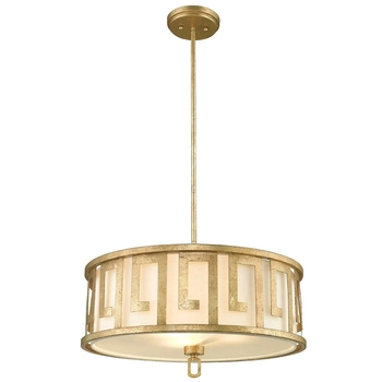 LAMPA wisząca GN-LEMURIA-P-L Elstead GILDED NOLA okrągła OPRAWA metalowa złota biała