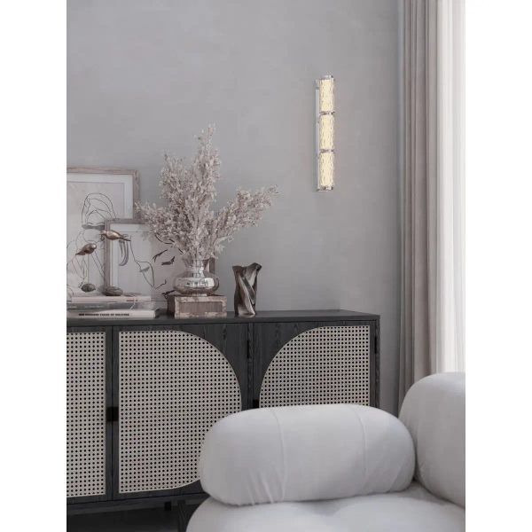 Szklana naścienna lampa Love W0423 LED 17W 3000K tubka chrom