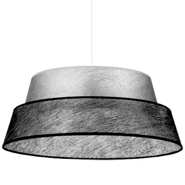 Lampa wisząca NEVOA 150060104 abażurowa loftowy zwis okrągły srebrny czarny