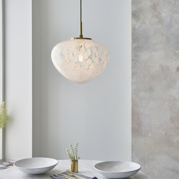 Dekoracyjna lampa wisząca L&-198815 Light& szklany klosz mosiądz