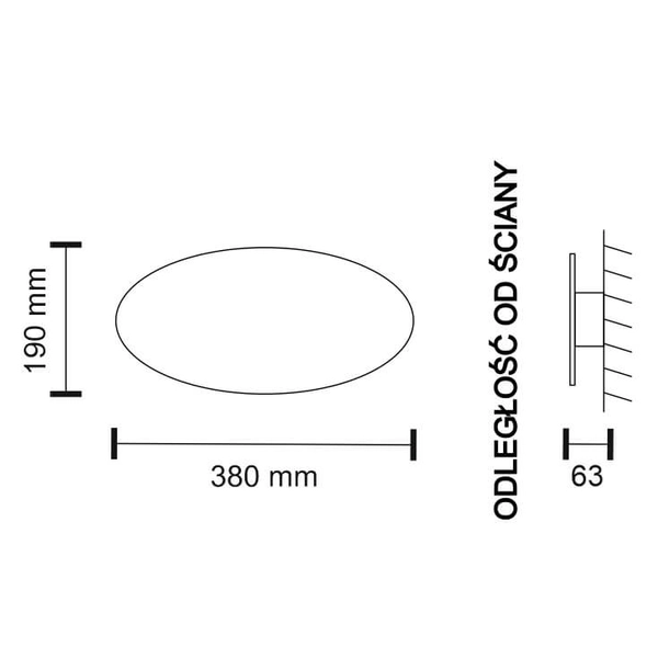 Kinkiet metalowy SUZU 4470 Shilo owalna lampa LED 3,6W 3000K czarna