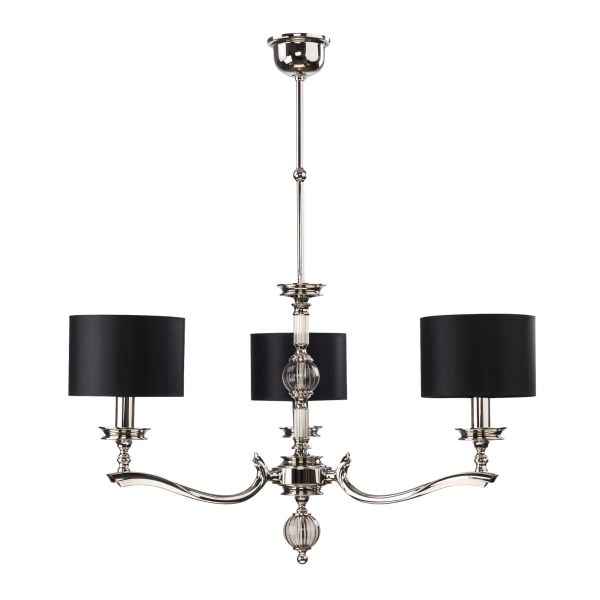 Potrójna lampa wisząca Tivoli TIV-ZW-3 (N) z abażurami czarna nikiel