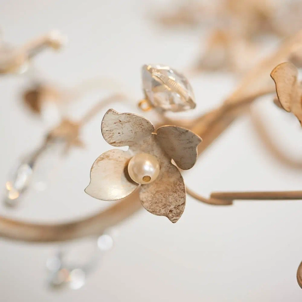 Lampa wisząca na łańcuchu Lullaby LULLABY-5CR złoty kremowy