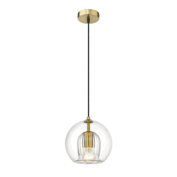 Szklany zwis Arette złota lampa wisząca kula do sypialni