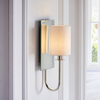 Ścienna lampa abażurowa L&-199515 Light& z lustrem biały nikiel