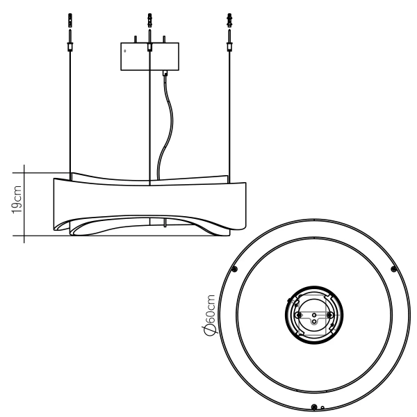 Lampa zwieszana Horizon QN-HORIZON-RING-LED-60-TEAK LED 43W 3000K brązowy