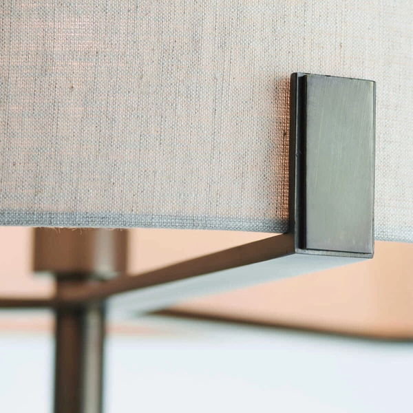 Tkaninowa lampa stołowa Hayfield 72631 Endon do pokoju brązowa beżowa