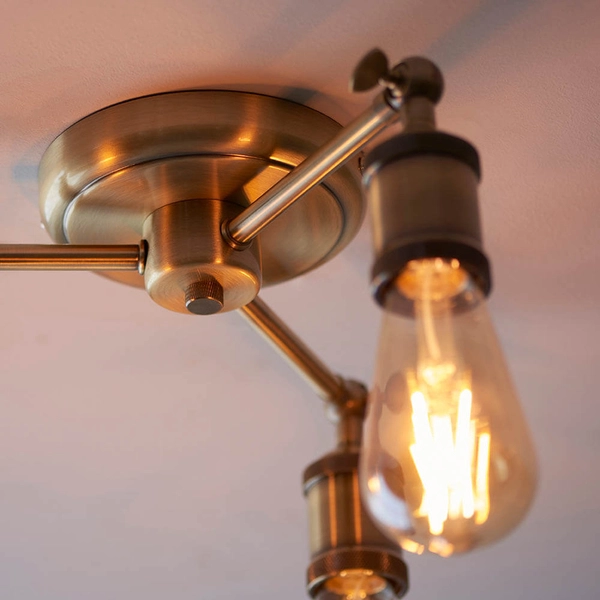 Sufitowa lampa z regulacją Hal 97243 do salonu antyczny mosiądz