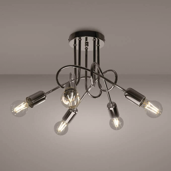 Metalowa lampa natynkowa Supeł SL.1441 Sollux sufit do jadalni chrom