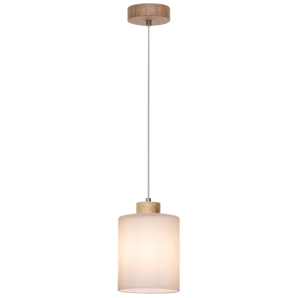 Skandynawska lampa wisząca ZEFIR 111860174 loft szklany zwis biały drewno