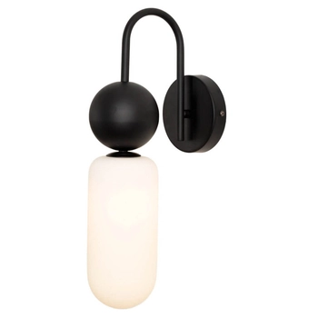 Kinkiet ścienny owalny NOVA W0381 Maxlight szklany kula czarny biały