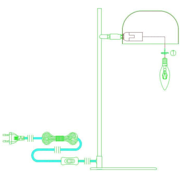 Biurkowa LAMPKA stojąca POSE 107938 Markslojd metalowa LAMPA stołowa kopuła regulowana czarna mosiądz
