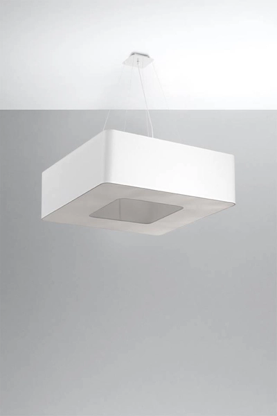 LAMPA wisząca SL.0783 kwadratowa OPRAWA zwis abażurowy biały
