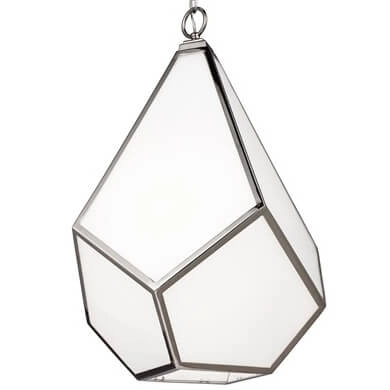 Wisząca lampa FE-DIAMOND-P-L do jadalni niekiel biała