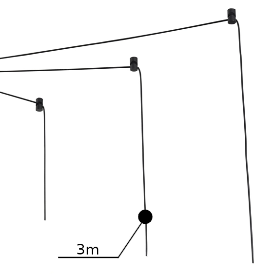 Moduł wiszący Ziko AZ2679 Azzardo zawiesie 3m z oprawą tuba czarna
