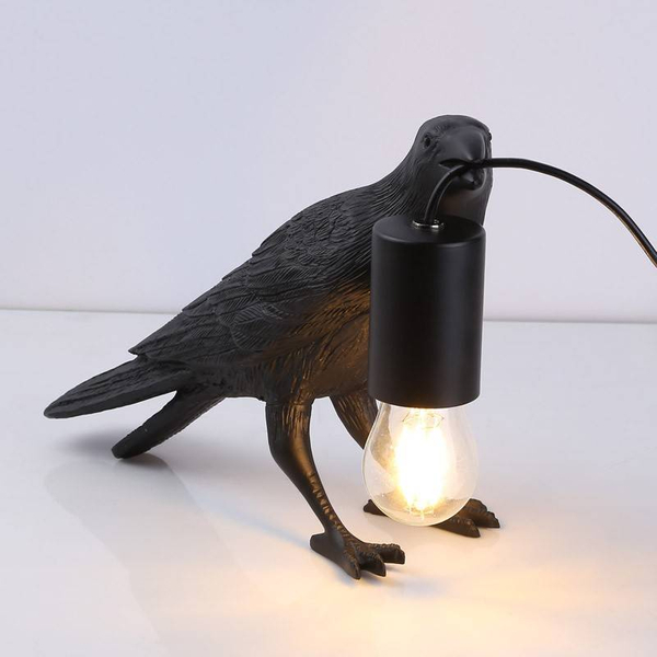 Stołowa lampka kruk Raven ABR-KARD-K dekoracyjna Abruzzo czarny