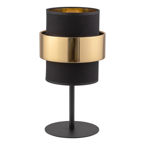 Lampka nocna glamour Calisto 4705 TK Lighting z tkaniny czarna złota