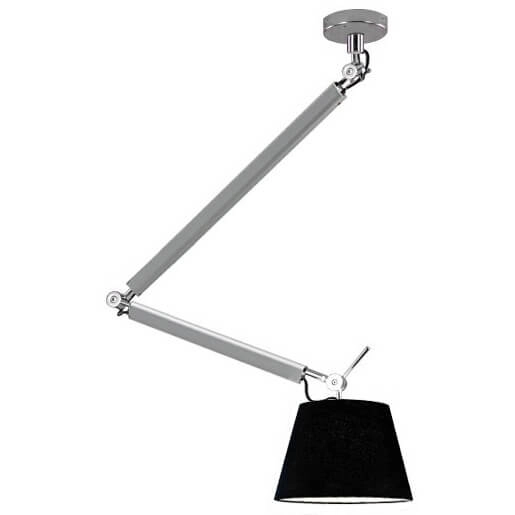 Wisząca lampa abażurowa Zyta AZ2298+AZ2600 do sypialni aluminium czarna