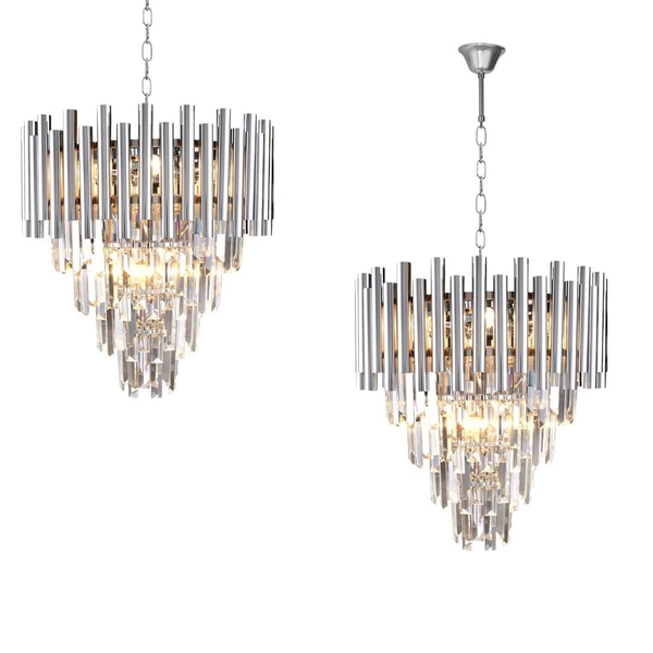 Wisząca LAMPA glamour MADISON ML5991 Milagro metalowa OPRAWA okrągły ZWIS na łańcuchu chrom
