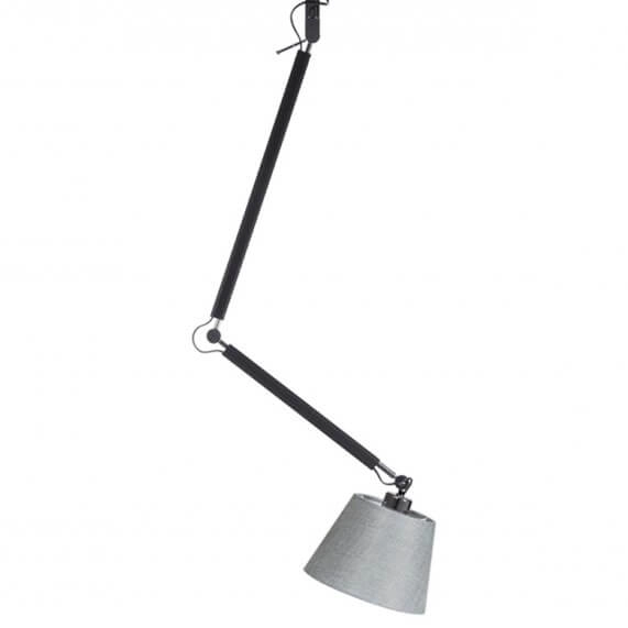 Reflektorowa lampa wisząca Zyta abażurowa czarna szara