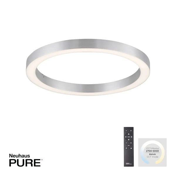 Lampa sufitowa sterowana pilotem PURE-LINES srebrna 6309-95 1xLED 30W 2700-5000K