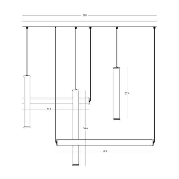 Nowoczesna lampa wisząca 25421 LED 93W 3000K biała czarna