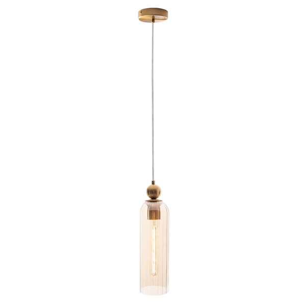Lampa wisząca Campanila P0510 Maxlight szkło tuba mosiądz przezroczysty