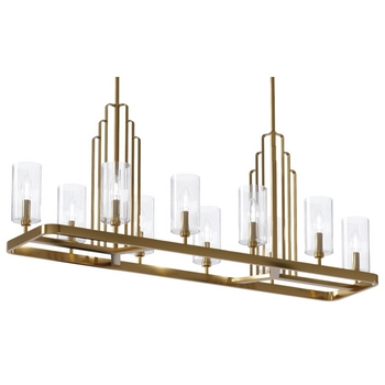 Lampa wisząca Art Deco QN-KIMROSE10-BNB nikiel mosiądz