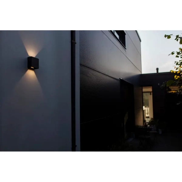 Kinkiet LAMPA ścienna GEMINI BEAMS 5104003012 Lutec kwadratowa OPRAWA elewacyjna LED 10W 3000K metalowa IP54 czarna