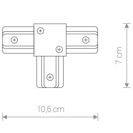 T-ŁĄCZNIK szynoprzewodu PROFILE T-CONNECTOR 9186 Nowodvorski do 1-fazowej szyny natynkowej 230V czarny