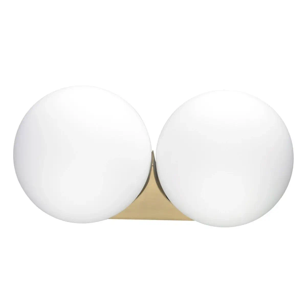 Kinkiet ścienny art deco DOT ST-10560-W2 biały złoty szklany metalowy G9 230V do sypialni