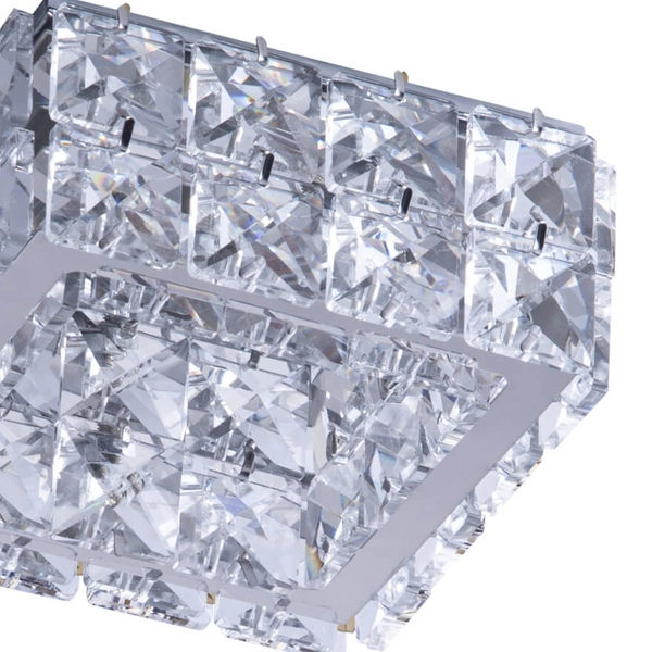 Sypialniana lampa podtynkowa Ester AZ4413 kwadratowa crystal chrom