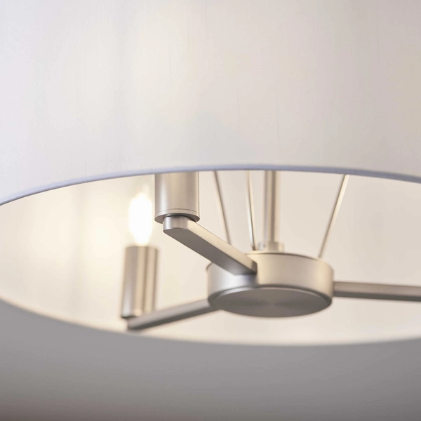 Materiałowa lampa wisząca Daley 60241 Endon abażur metal srebrny biały