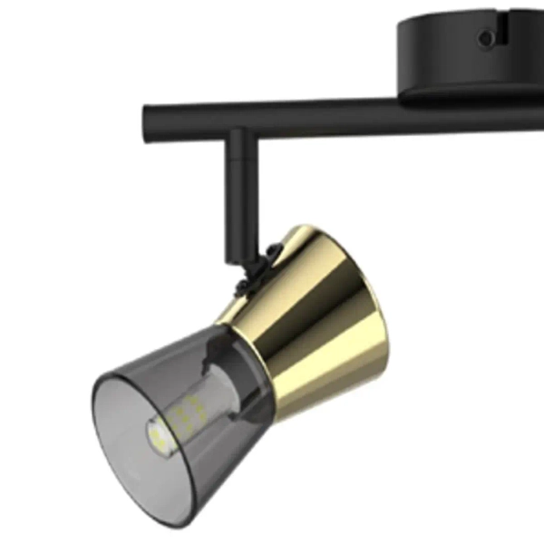 Regulowana lampa sufitowa Cento reflektorki czarne złote