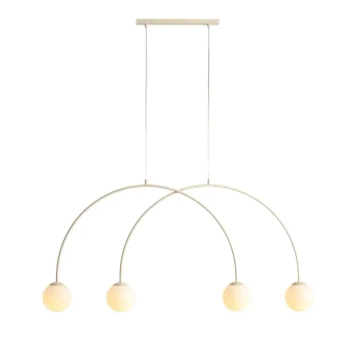 Wisząca lampa skandynawska UNA 1116L9_S kulista beżowa biała