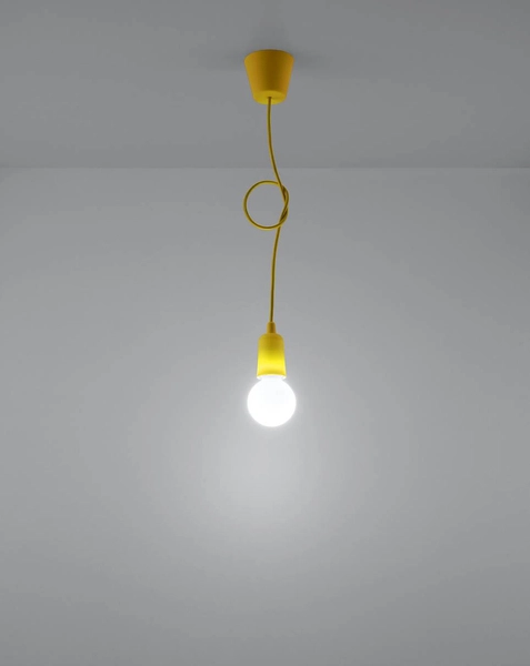 Industrialna LAMPA wisząca SL.0578 OPRAWKA na żarówkę ZWIS kabel przewód żółta