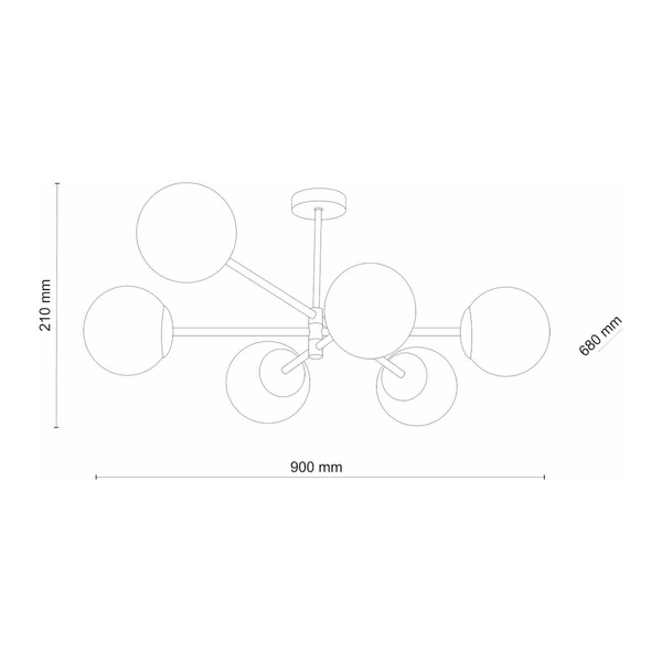 Sufitowa lampa Sarius 4739 TK Lighting molekułowa metal szkło biały złoty