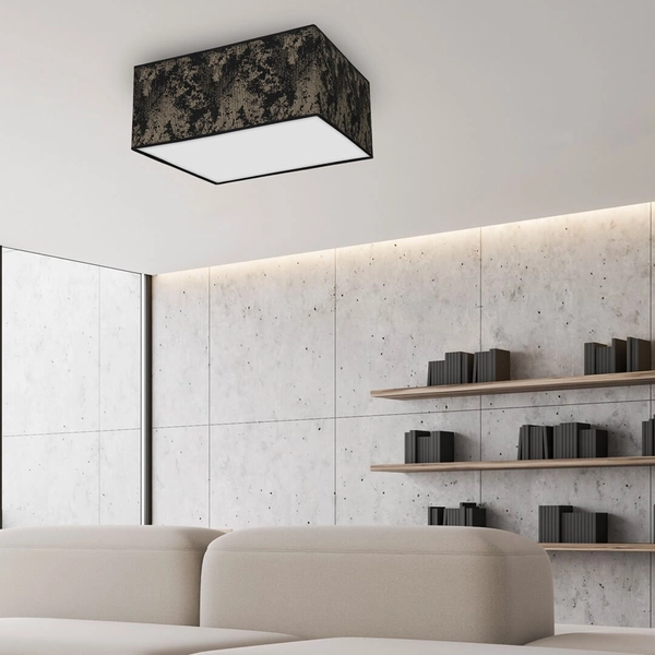 Sypialniany plafon nowoczesny Satino square czarny złoty
