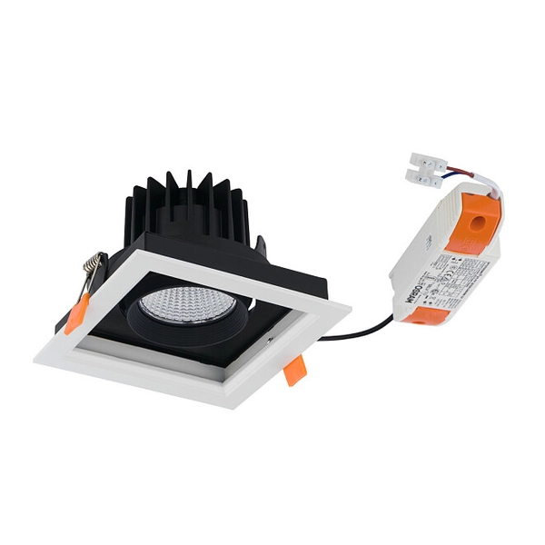 Wpust LAMPA sufitowa DIA 8722 Nowodvorski metalowa OPRAWA kwardatowa LED 18W 3000K schodowa biała czarna