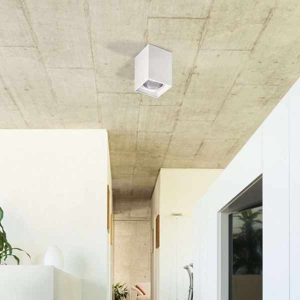 Spot LAMPA sufitowa MADDOX 2486 Rabalux metalowa OPRAWA prostokątna downlight kostka cube biała matowa