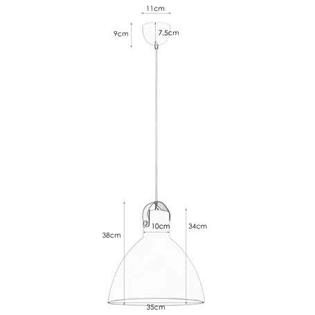 LAMPA wisząca EAGLE 106551 Markslojd metalowa OPRAWA zwis kopuła biała