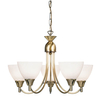 Lampa wisząca 5-punktowa Alton 1805-5AN szkło opalowe antyczny mosiądz