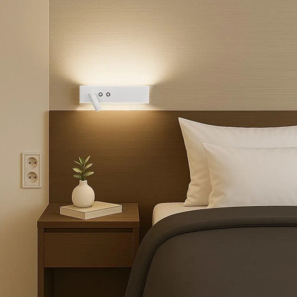Minimalistyczny kinkiet Resort ML1569 LED 10W+3W 4000K biały