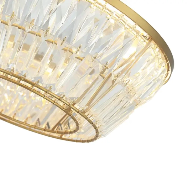Kryształowy plafon 23047 LED 38W 3000K okrągły glamour mosiądz