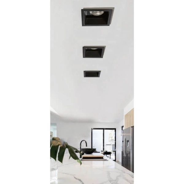 Wpuszczana lampa sufitowa MILET AZ4076 Azzardo do kuchni kwadratowa czarny