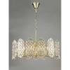 Wisząca lampa glamour Porthos POR1575 kryształowa na łańcuchu mosiądz