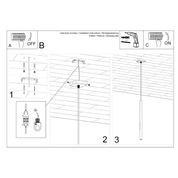 Lampa podłużna wisząca PASTELO SL.1512 tubka nad stół beżowa